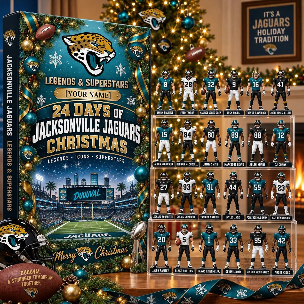 Jacksonville Jaguars NFL Legends and Superstars Christmas Advent Calendar 2D 8 Jacksonville Jaguars NFL Legends and Superstars Christmas Advent Calendar
