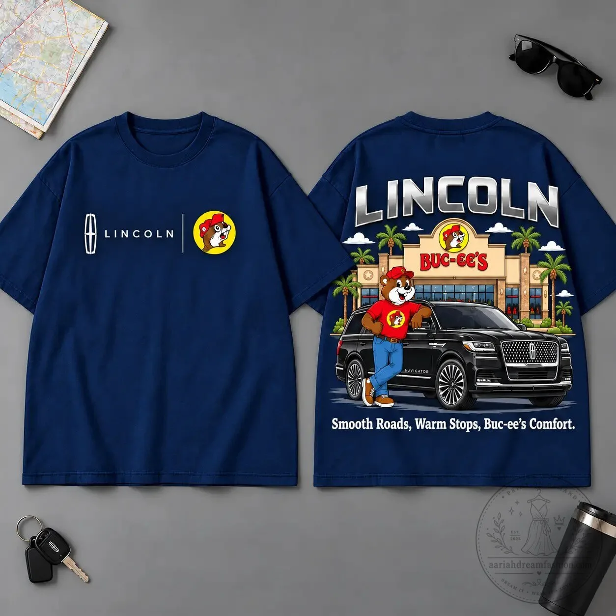 Buc-ee's Lincoln Navigator Road Trip Black Graphic T-Shirt 11 Buc-ee