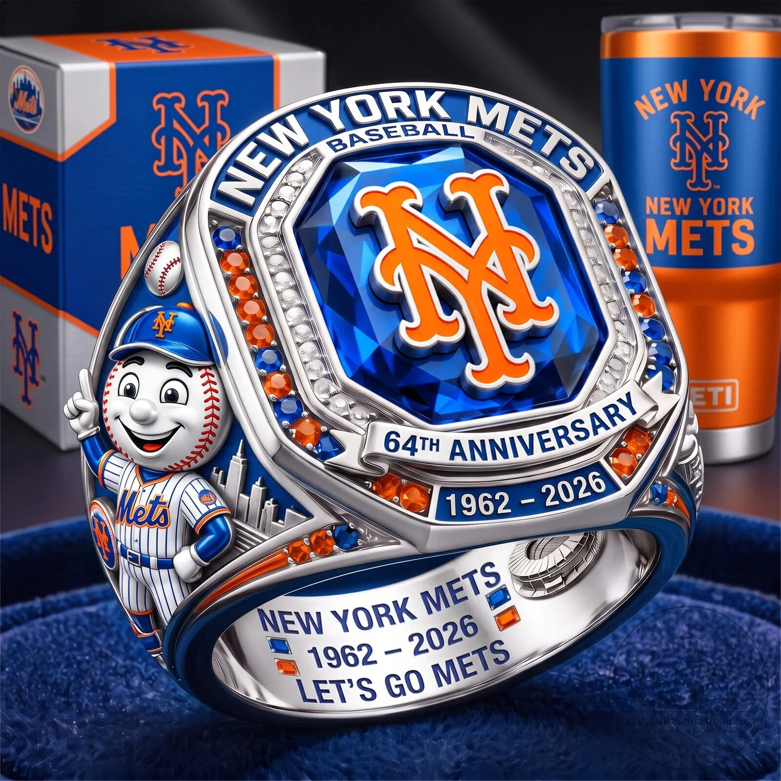 New York Mets 64th Anniversary Commemorative Baseball Championship Ring