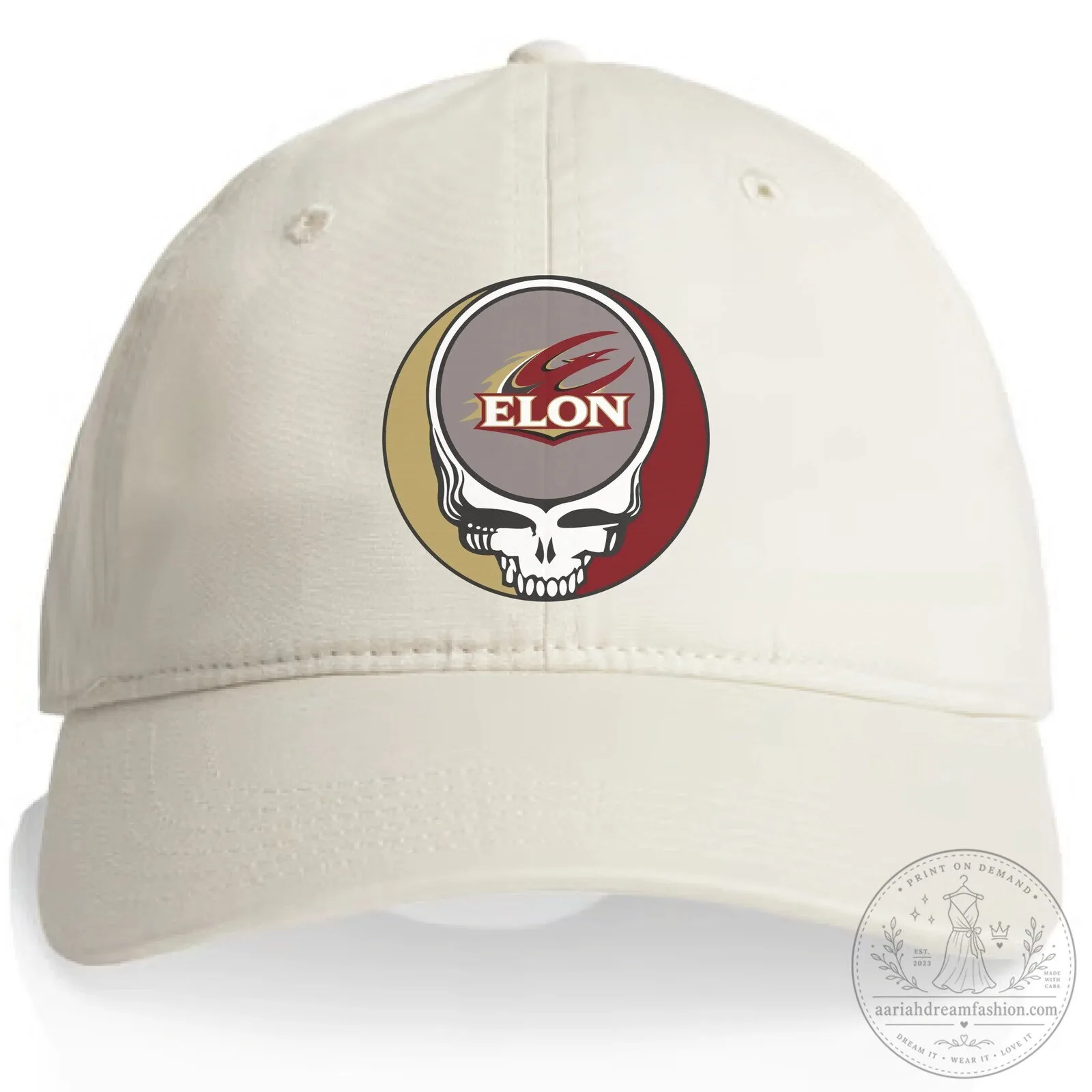 Elon University Grateful Dead Steal Your Face Logo Baseball Cap Hat