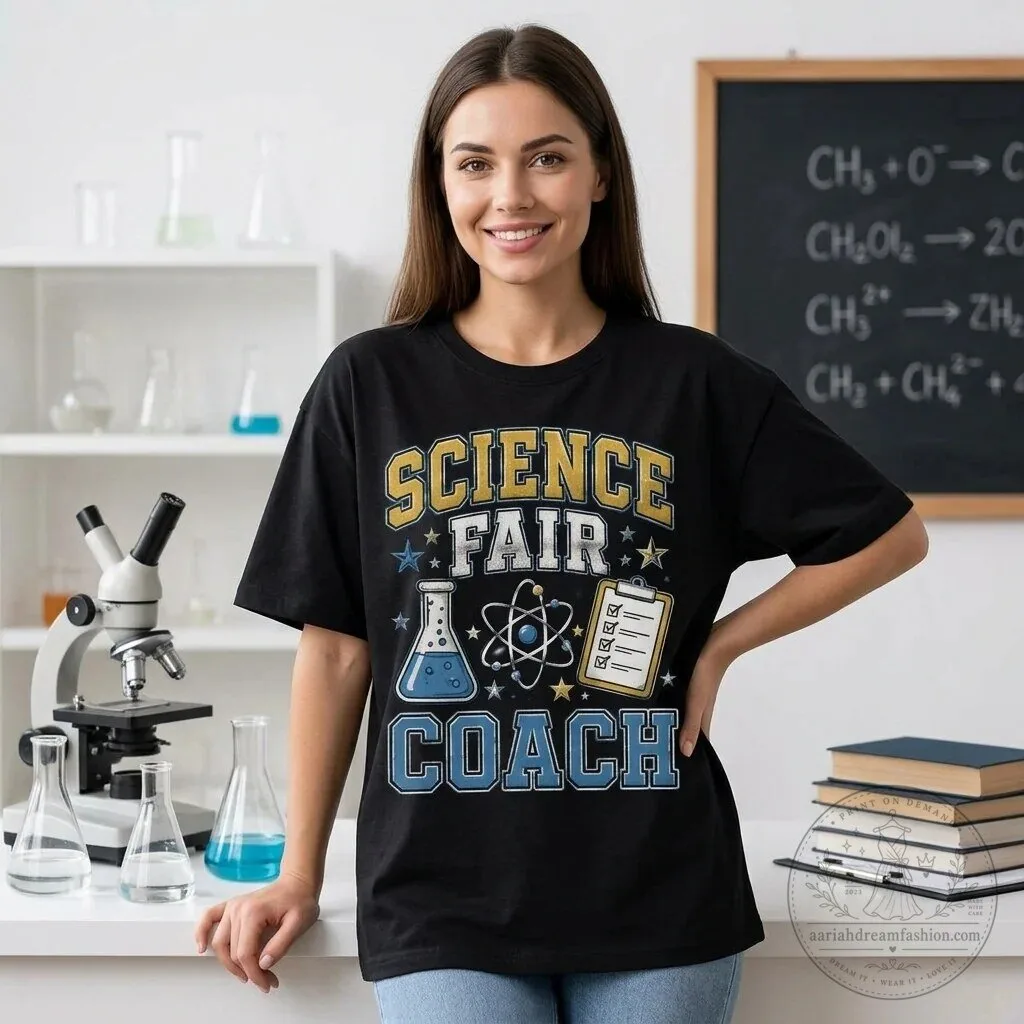 Science Fair Coach STEM Mentor Appreciation Gift Black T-Shirt