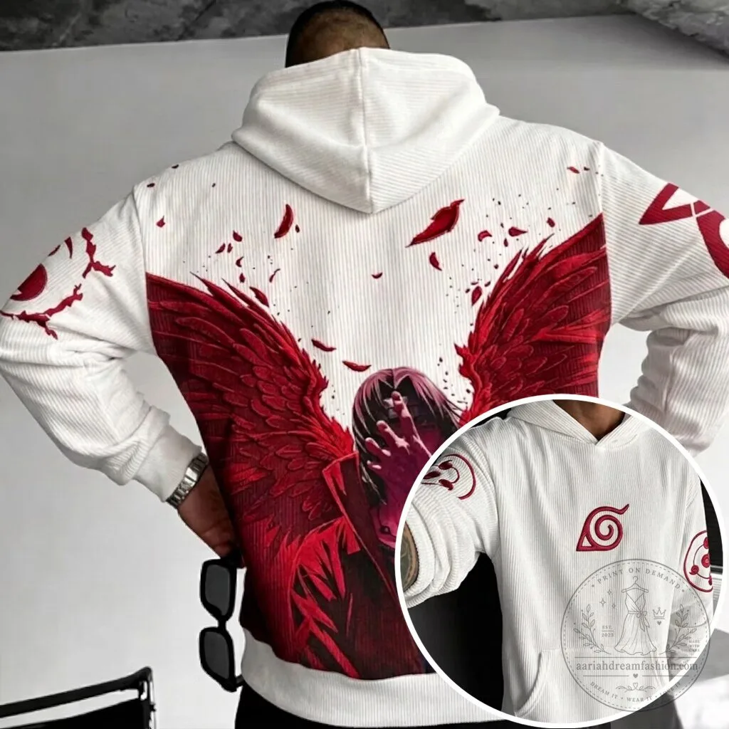 Naruto Shippuden Akatsuki Itachi Uchiha Red Wings Hoodie