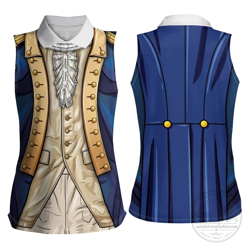 George Washington Continental Army Colonial Officer Sleeveless Polo Shirt 11 George Washington Continental Army Colonial Officer Sleeveless Polo Shirt