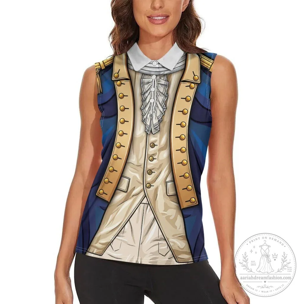 George Washington Continental Army Colonial Officer Sleeveless Polo Shirt 14 George Washington Continental Army Colonial Officer Sleeveless Polo Shirt