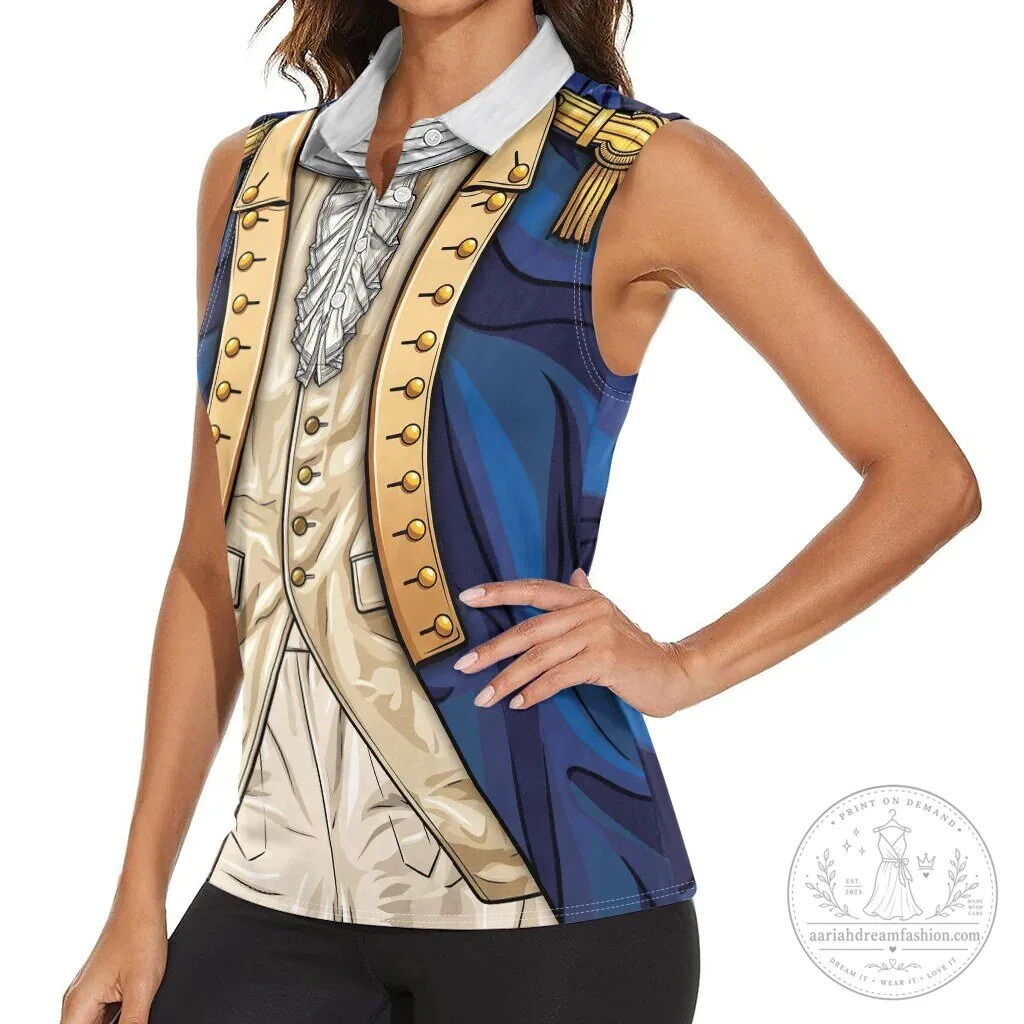 George Washington Continental Army Colonial Officer Sleeveless Polo Shirt 15 George Washington Continental Army Colonial Officer Sleeveless Polo Shirt