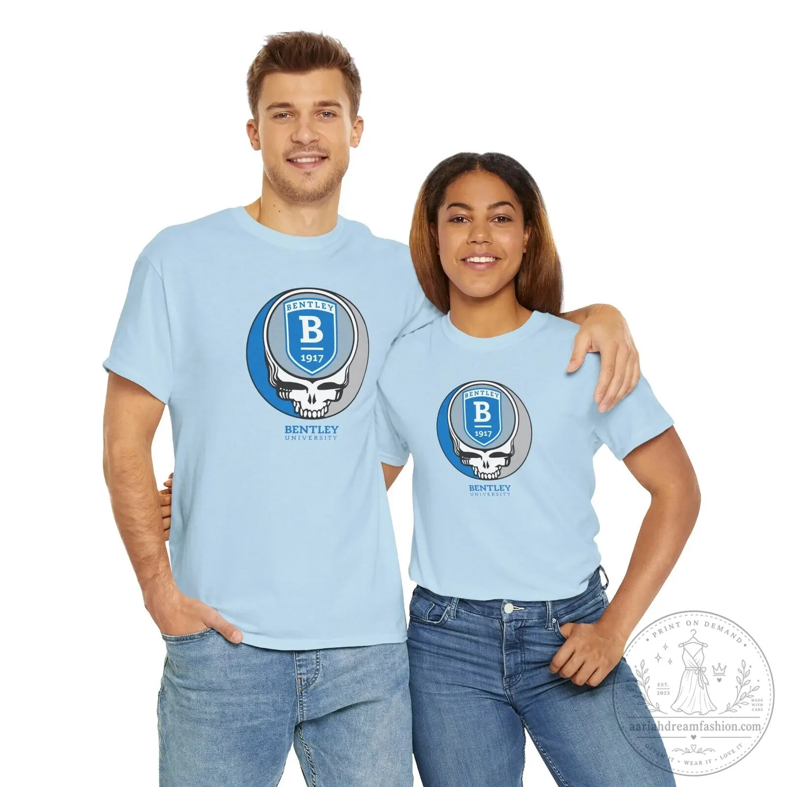 Bentley University Grateful Dead Steal Your Face Logo Light Blue T-Shirt