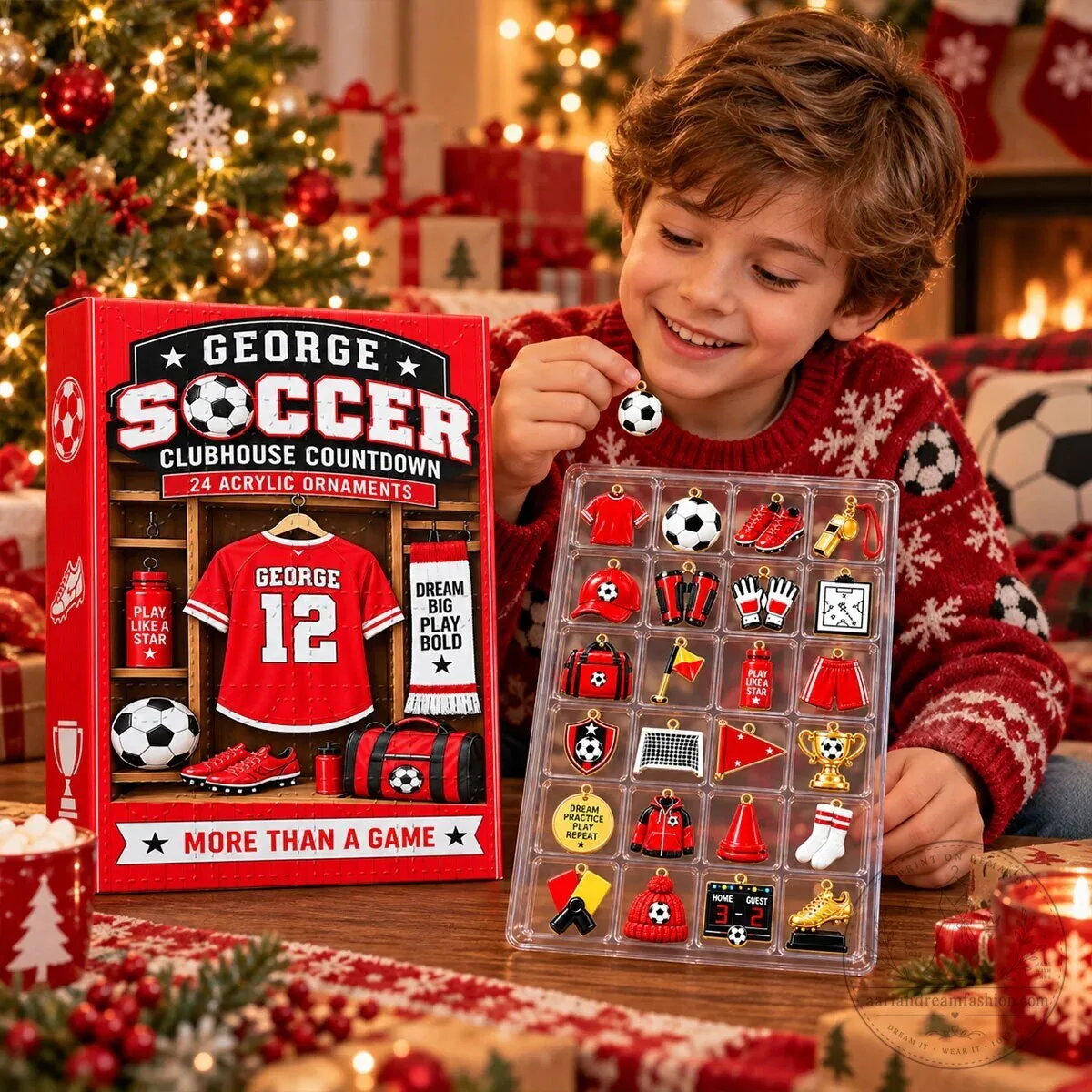 Personalized Soccer Christmas Countdown Advent Calendar with 24 Acrylic Ornaments 2D 15 Personalized Soccer Christmas Countdown Advent Calendar with 24 Acrylic Ornaments