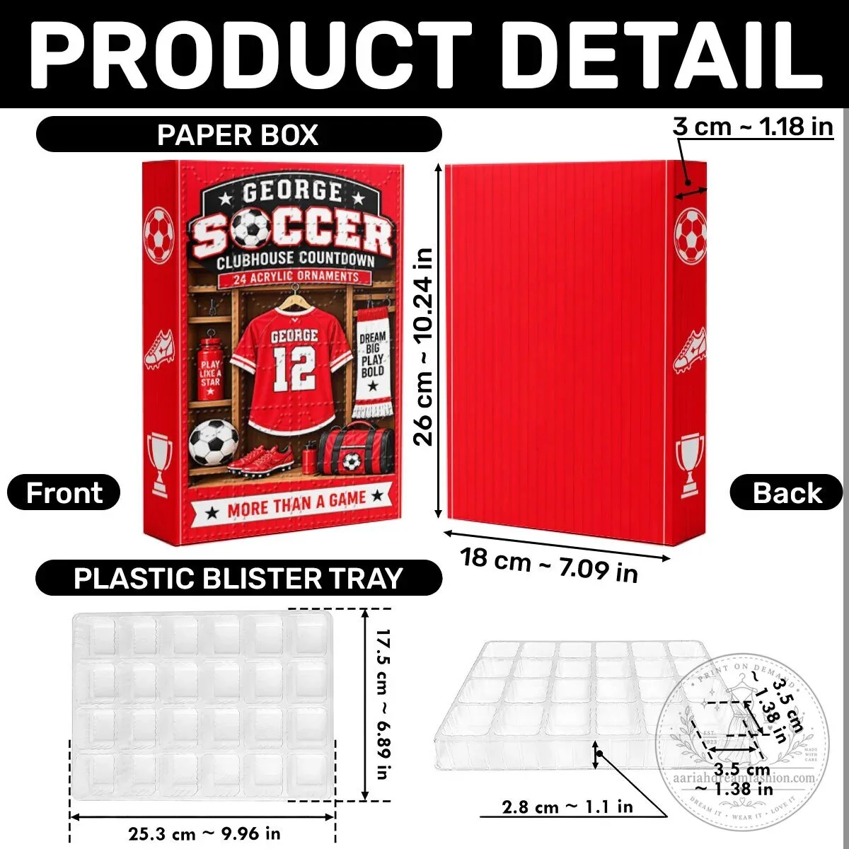 Personalized Soccer Christmas Countdown Advent Calendar with 24 Acrylic Ornaments 2D 17 Personalized Soccer Christmas Countdown Advent Calendar with 24 Acrylic Ornaments