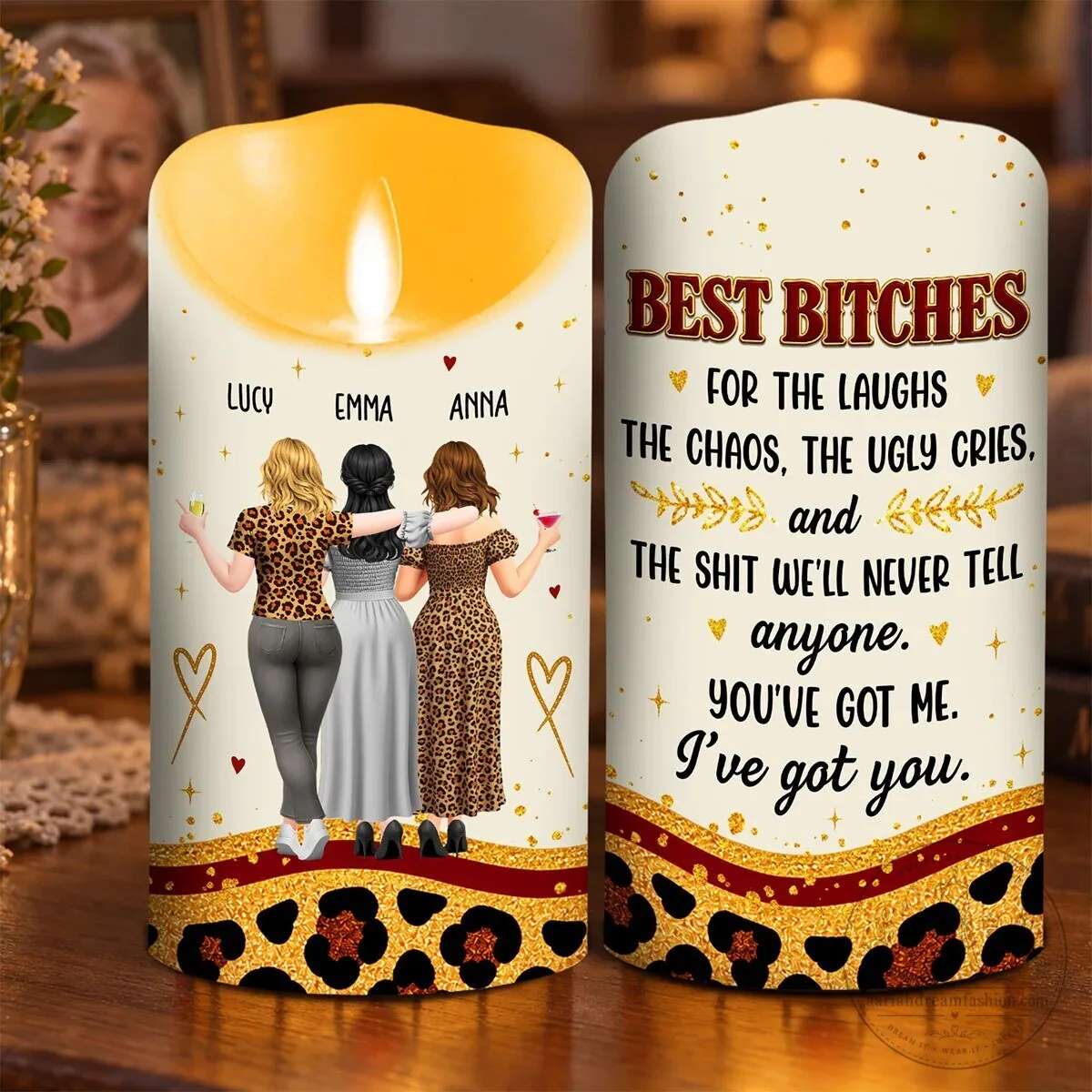 Best Bitches Personalized Candle for Friends, Custom Friendship Gift for Her