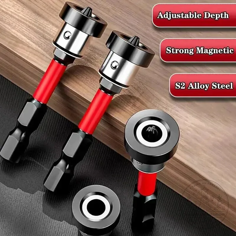 Magnetic Drywall Screwdriver Bit Set with Adjustable Depth Stop