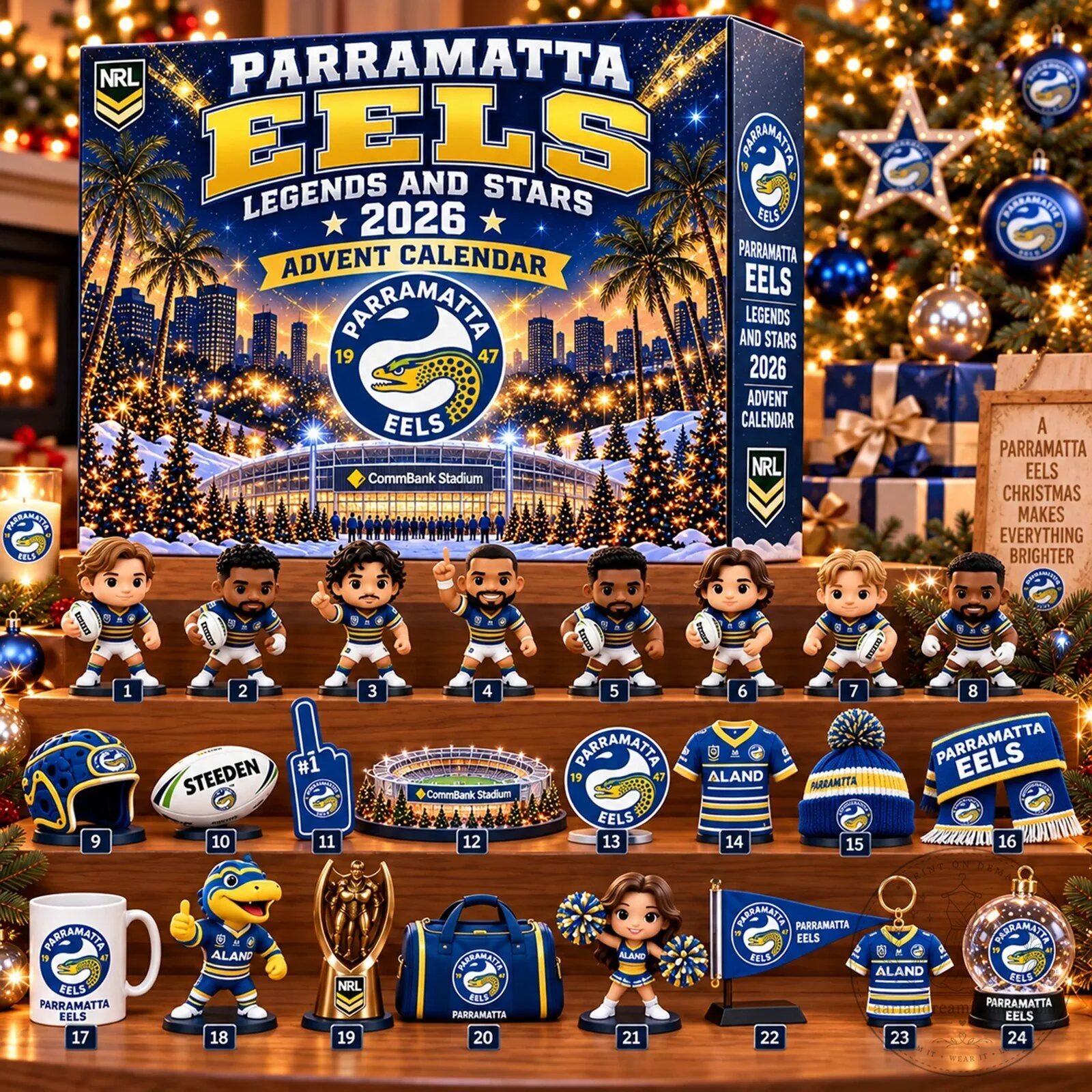 Parramatta Eels Legends and Stars 2026 Christmas Advent Calendar 2D