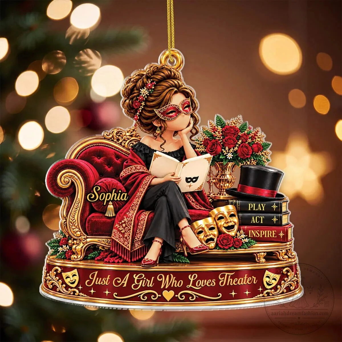 Personalized Just A Girl Who Loves Theater Decorative Christmas Tree Ornament 11 Personalized Just A Girl Who Loves Theater Decorative Christmas Tree Ornament