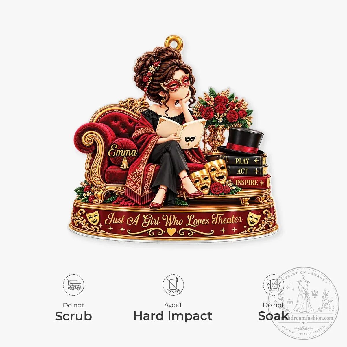 Personalized Just A Girl Who Loves Theater Decorative Christmas Tree Ornament 14 Personalized Just A Girl Who Loves Theater Decorative Christmas Tree Ornament