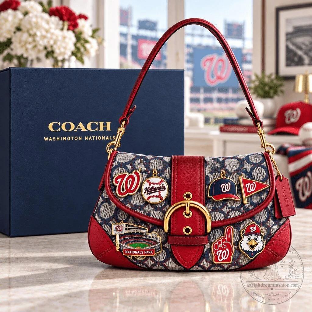 Washington Nationals Baseball Team Logo Pattern Shoulder Bag