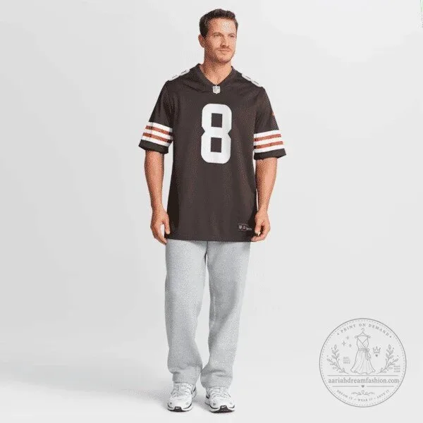 Jared Verse Cleveland Browns Football Jersey Number 8 Brown 16 Jared Verse Cleveland Browns Football Jersey Number 8 Brown